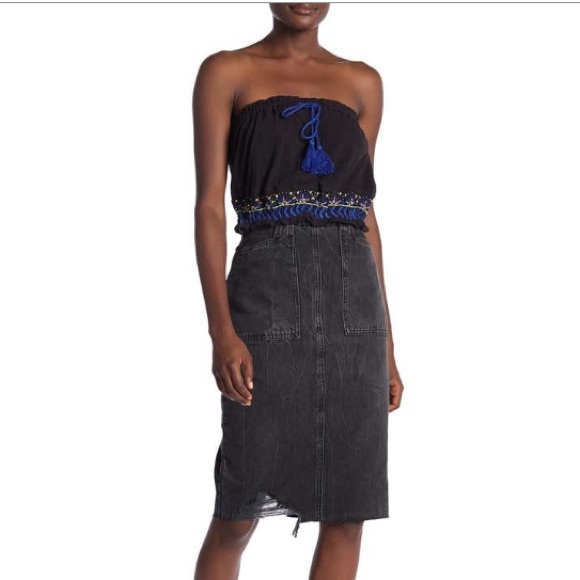 Free People Dresses & Skirts - Free People black pencil skirt distressed …